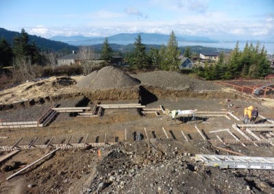 Construction site for single family residence with stormwater design courtesy of Axe Engineering Services