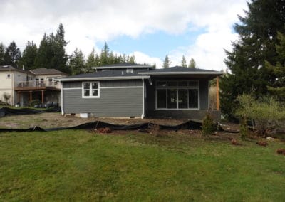 Newly constructed home with stormwater design courtesy of Axe Engineering Services in Bellingham Whatcom County