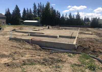 Construction site with new foundation in Lynden Whatcom County