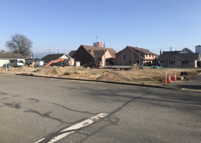 Construction site for church parking lot project in Lynden Whatcom County