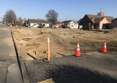 Construction site for church parking lot project in Lynden Whatcom County