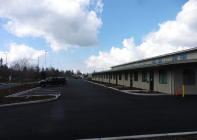 Parking lot of newly constructed business park in Bellingham Whatcom County